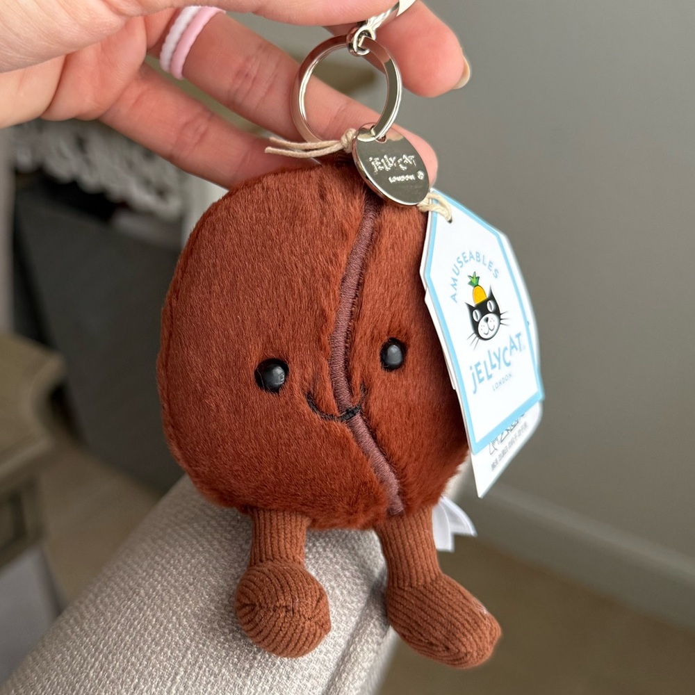 AUTHENTIC Jellycat Amuseables Coffee Bean Bag Charm - NWT - FAST SHIPPING!